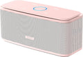 DOSS SoundBox Touch Wireless Bluetooth Speaker-12W HD Sound with Rich Bass, IPX5 Waterproof, 20H Playtime, Handsfree, for Gatherings, Home, Office, Outdoor, Travel-Light Pink