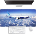 Large Gaming Mouse Pad (31.5" x 15.8") - Airplane Soaring Above the Clouds, Aircraft Design for Boeing 777 Enthusiast Extra XXL Extended Office Accessories, Premium Stitched Anti-Slip Desk Mat