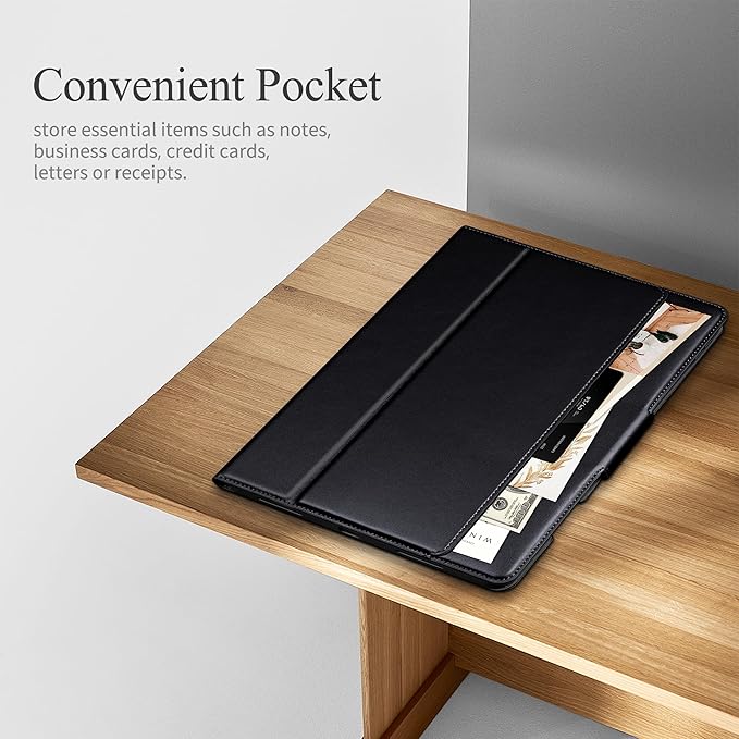 auaua Case for iPad mini 7 (A17 Pro), iPad mini 7th/6th Generation (2024/2021 8.3-inch), with Front Pocket Pencil Holder, Typing Angle Muti-Stand Magnetic Closure Auto Sleep/Wake (Black)