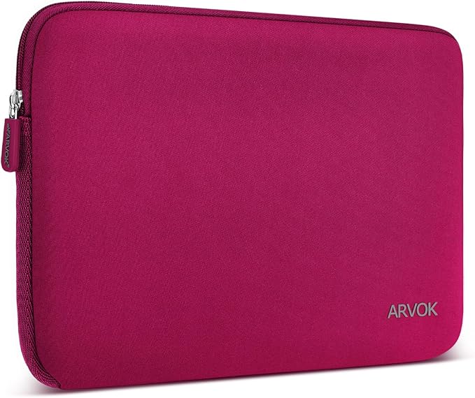 Arvok 11 11.6 12 Inch Laptop Sleeve Case for MacBook Air 12, Water-Resistant Neoprene Notebook Computer Tablet Sleeve, Carrying Bag Cover for Chromebook/HP/Dell/Lenovo/Asus/Acer, Wine Red