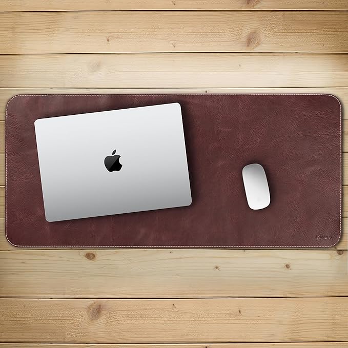 Londo Top Grain Leather Extended Mouse Pad – Large Desk Mat for Office & Gaming, Smooth Writing Surface, Non-Slip Base, Durable & Stylish Workspace Accessory