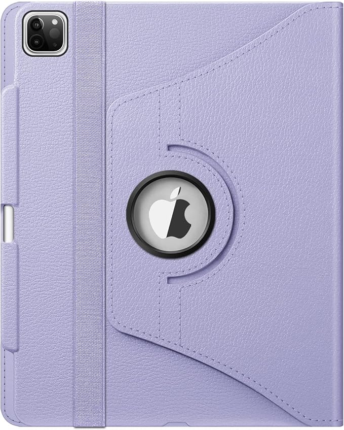 Fintie Rotating Case for iPad Pro 12.9-inch 6th Generation 2022-360 Degree Swiveling Protective Cover with Pencil Holder, Auto Sleep/Wake, Also Fit iPad Pro 12.9" 5th/4th/3rd Gen, Lilac Purple