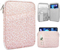 TiMOVO 9-11" Tablet Sleeve Bag for iPad 11-inch A16 2025, iPad 10.9"/10.2"| Air 11 Inch/5th/4th Gen. 10.9", Galaxy Tab A9+/A11Plus 11", Protective Bag with Pocket, Pink Leopard