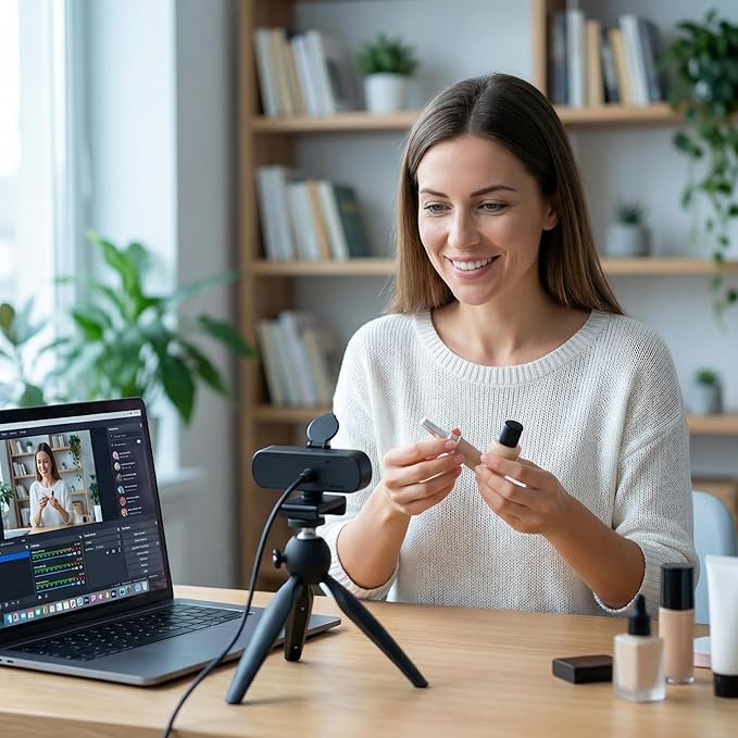 Gohero 4K Webcam with Dual PDAF Autofocus, 2 Noise Reduction Mics, Auto Light Correction, Privacy Cover, 83° FOV, USB-A, for PC, Mac, Laptop, Video Calls Pro Series