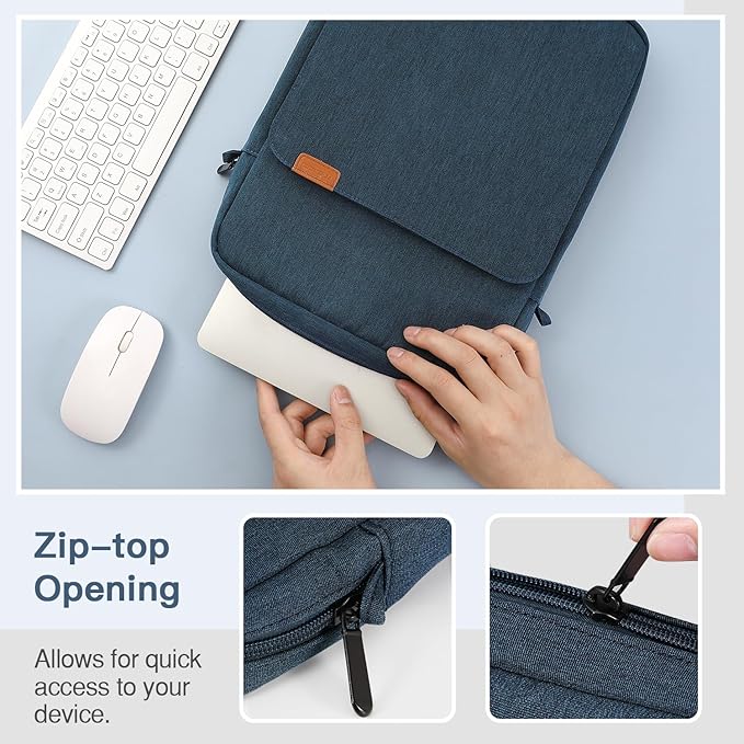 MoKo 15 Inch Laptop Sleeve Bag Fits New Mac Air 15" M5 2026, Mac Pro 14" M5/M5 Pro/M5 Max 2026, Galaxy Tab S9 Utra 14.6" 2023, Handle Carrying Case with Shoulder Strap, Indigo