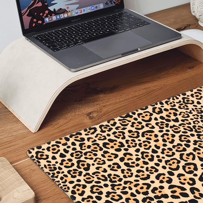 Cheetah Leopard Animal Print Large Extended Mouse Pads XL Mousepad with Stitched Edges Non-Slip Rubber Base Computer Keyboard Pad Desk Mat for Home Office Desk Decor, 29.5" X 15.8"