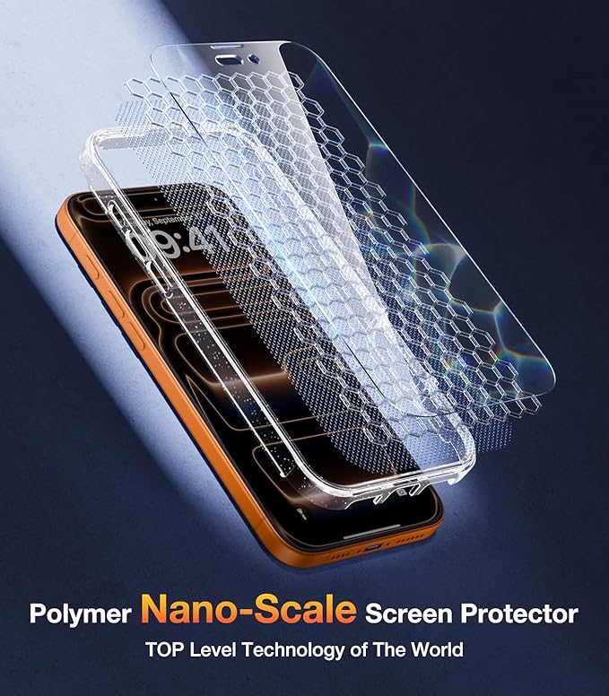Diaclara Magnetic Designed for iPhone 17 Pro Case Full Body Bumper,[Compatible with MagSafe] Military Drop Proof Cover with Built-in Touch Sensitive Anti-Scratch Screen Protector, Clear Glitter