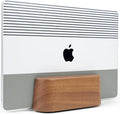 COREMINDED Adjustable Vertical Laptop Stand for Desk, Wooden Laptop Holder, MacBook Pro Stand, Wood Mac Air Dock (Solid Walnut)