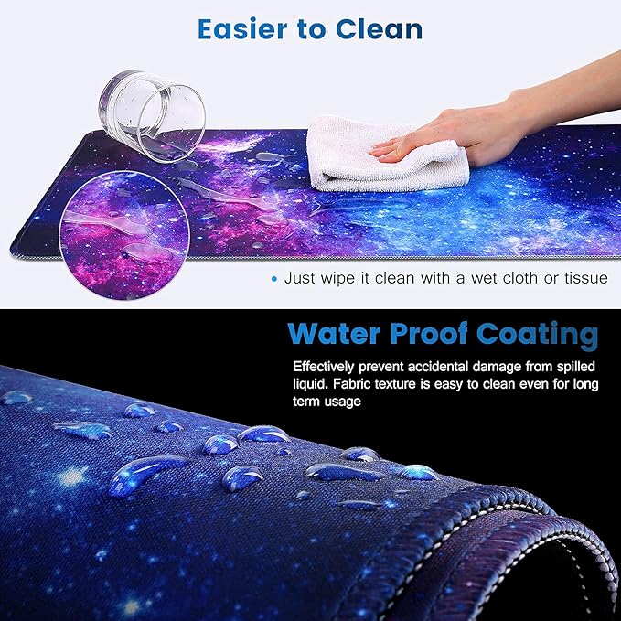 Gaming Mouse Pad, Large Mouse Pad XL 31. 5x11.8in, Big Extended Computer Keyboard Mouse Mat Desk Pad for Laptop with Stitched Edges, Waterproof Mousepad for Gamer Home&Office