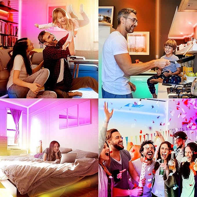 DAYBETTER Smart WiFi LED Strip Lights 150ft (3x50ft), RGB Color Changing, Alexa Google Voice Control, Music Sync, App Remote, Indoor Home Decor for Bedroom Gaming Room Party
