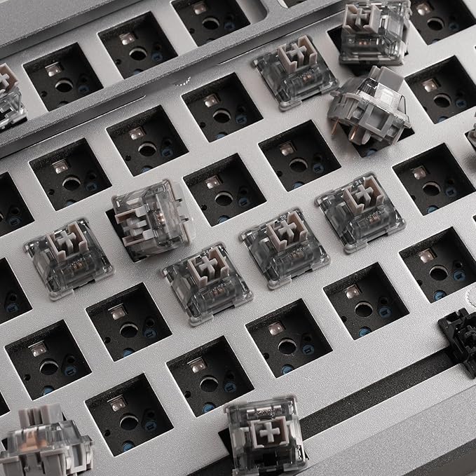 Akko V3 Silver Pro Keyboard Switch with Dustproof Stem for Mechanical Gaming Keyboard, 5-Pin Linear Pre-Lubed Switches (45pcs)
