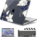 May Chen for MacBook Pro 16 inch A2141 2020 2019 Release, Screen Protector & Keyboard Cover Plastic Soft-Touch Case for MacBook Pro 16-inch with Touch Bar & Touch ID - Elegant Flower