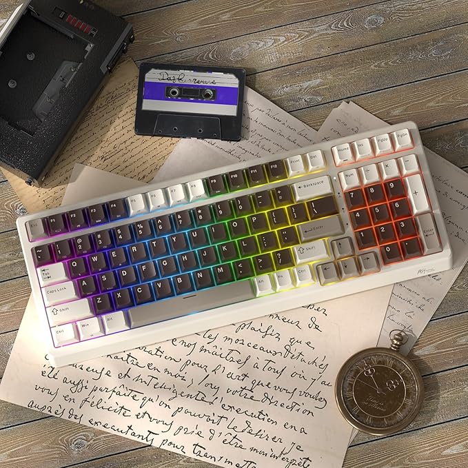 RK ROYAL KLUDGE F99 Wireless Mechanical Keyboard with Numper Pad, Tri-Mode Hot Swappable 95%100 Keys Gaming Keyboard BT/2.4G/USB-C, Pro Software, 5000mAh Battery, Customed Tactile Switches