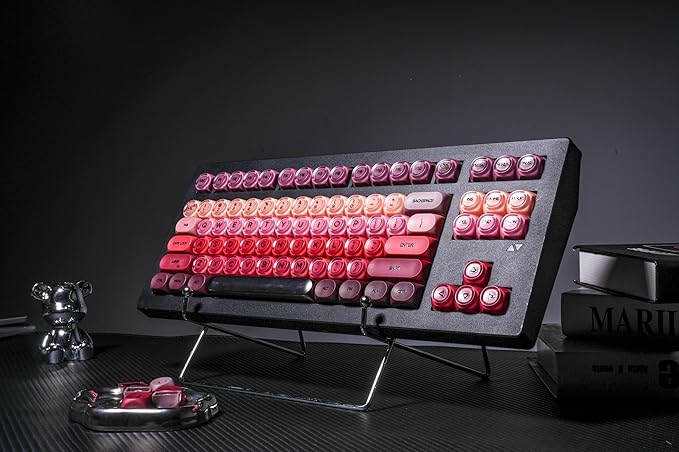 ZORNHER CG870 Lipstick Mechanical Keyboard,TKL Pink Gaming Keyboard,Foundation Creamy Thocky Keyboard,Creamy Sounding Switches,Cute Kawaii Girly Jelly Keycaps