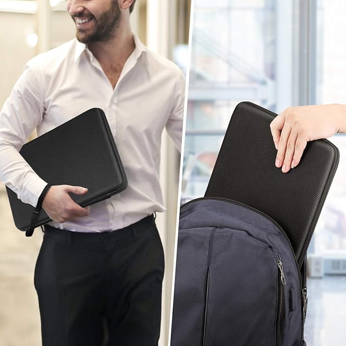FINPAC Hard Laptop Sleeve with Accessory Pouch Compatible with 13 inch MacBook M5/M4/M3/M2 (2026-2022), MacBook Neo (A18 Pro), 14 inch MacBook Pro M5/M4/M3/M2, Surface Laptop Waterproof Case, Black