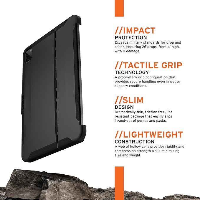 UAG Designed for iPad Pro 11" (4th Gen 2022, 3rd Gen 2021) Case Scout (Requires use of Smart Keyboard) Protective Cover with Apple Pencil Holder, Black by URBAN ARMOR GEAR