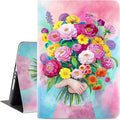 Vimorco for iPad 9th Generation Case, for iPad 7th/8th Generation Case for iPad 10.2 Cover, Auto Sleep/Wake, for iPad Cover 9th Generation Multi-Angle View, Pink and Blue Bouquet Flower