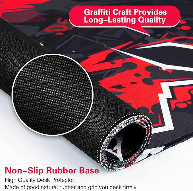 Canjoy Gaming Mouse Pad 31.5x15.8inch Extended XXL Large Mouse Pad Big Computer Keyboard Mouse Mat Desk Pad with Non-Slip & Rubber Base & Stitched Edge