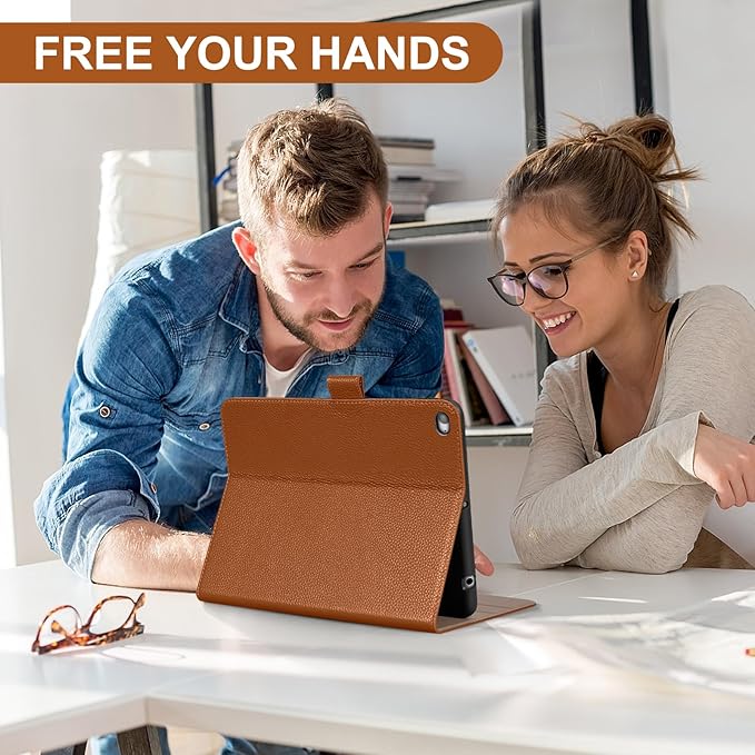 Genuine Leather Case for iPad mini 5th / 4th Generation 7.9’’ (2019/2015) | Slim Protective Cover with Adjustable Stand, Auto Wake/Sleep, Magnetic Closure, Premium Leather | Brown