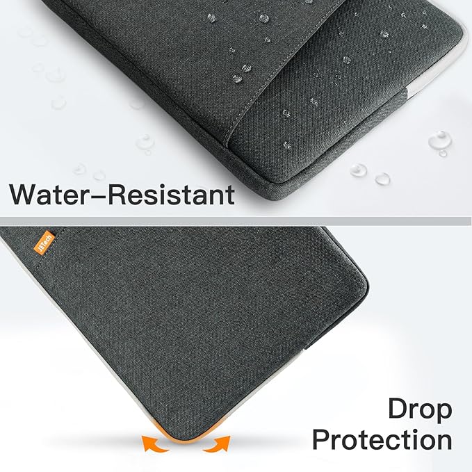 JETech Laptop Sleeve for 15-Inch Notebook, Compatible with MacBook Air 15-Inch M5-M2, MacBook Pro 16-Inch M5-M1, Waterproof Shockproof Case with Accessory Pocket Bag (Dark Grey)