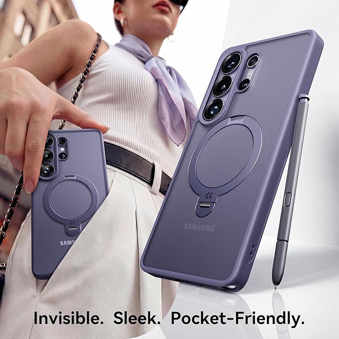 CASEKOO Cobalt Violet for Samsung Galaxy S26 Ultra Case with 360 Spin Magnetic Stand [Fit for MagSafe] [18FT MIL-STD Protection] Shockproof Invisible Ring Holder Matte Galaxy s26 Ultra Case 6.9''