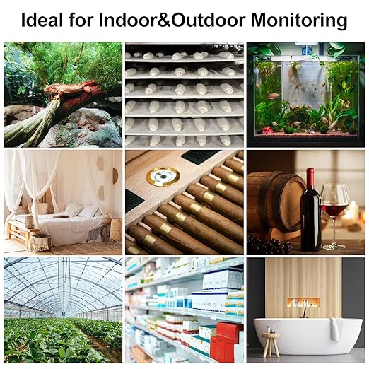 eMylo WiFi Temperature Humidity Sensor 4 Pack, Smart Indoor Thermometer Hygrometer with 3 Outdoor IP65 Sensors, Remote Monitoring App Alert, Data Export, 492ft Range for Home Greenhouse Baby Room