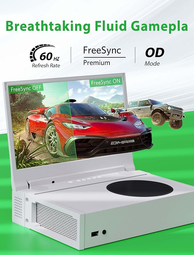 DEPGI 4K 14" Portable Gaming Monitor IPS Screen for Xbox Series S（not Included） with Remote Control, Portable Monitor with HDR10, AMD FreeSync, 2X HDMI for Indoor Outdoor Travel