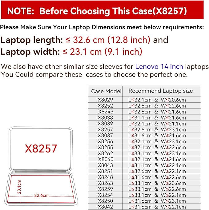 Smatree Hard EVA Protective Sleeve Case Compatible for 14 inch Lenovo Slim Pro 7 Laptop, Waterproof Slim Sleeve Case for 14 inch Lenovo Laptop (X8257)