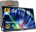 InnoView 15.6 inch Portable Monitor 4K UHD 3840x2160 | 100% sRGB HDR | External Monitor with 2 USB-C & HDMI Ports | Travel Second Monitor for Laptop Mac PC Xbox PS5 Switch (Includes Adapter)