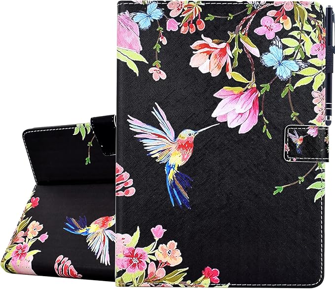 for iPad 9.7 inch Case iPad 6th/5th Generation Case 2018 2017, PU Leather Folio Stand Cute Cover for iPad 9.7 inch/iPad Pro 9.7/iPad Air 2/iPad Air 1, Auto Sleep/Wake, Hummingbird