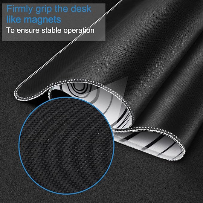Large Mouse Pad 31.5 x 11.8 in, Gaming Mousepad with Stitched Edges, Premium Microfiber Cloth Surface, Waterproof Non-Slip Base Keyboard Desk Mat for Home Office Gaming, White Black Lines