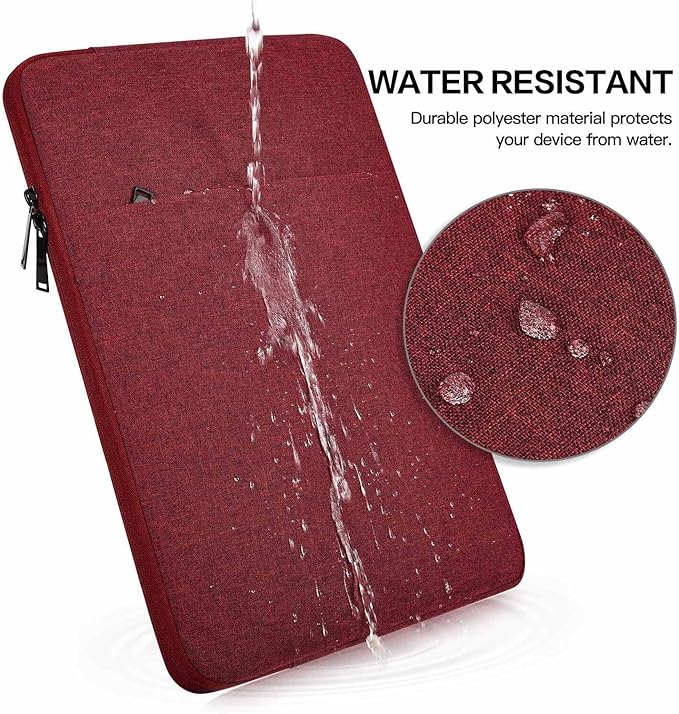 Laptop Sleeve Case 17 inch, Padded Shockproof Protective Carrying Bag for HP 17.3 Laptop/Pavilion 17/ Envy 17, 17.3-in Water-Resistant Computer Bag Cover with Accessory Pocket -Wine Red