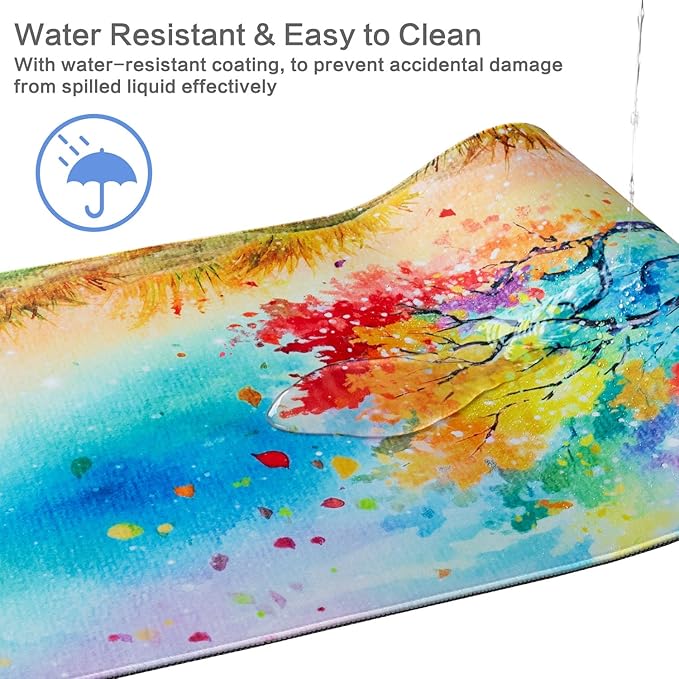 Lokigo Big Desk Pad Life Tree, Colorful Large Gaming Mouse Pad, Waterproof Mousepad for Desk Rubber Base with Stitched Edges DeskMatt for Laptop Office Gaming Work 31.5"x15.7", Tree of Life