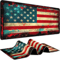 Gaming Mouse Pad - (31.5"×11.8") American Flag Large Mouse Pads for Desk - Desk Mat for Keyboard and Mouse with Non-Slip Base, Desks Pad Matfor Game/Office & Home