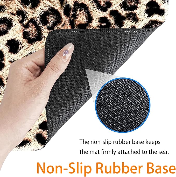 Durable Desk Mat + Wrist Rest Pad + Coasters Set, Large Gaming Office Mouse Pad 31.5 "x 11.8", Extended Non-Slip Rubber Keyboard Pad, Laptop & Home, Leopard Print Pattern