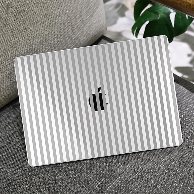 MEEgoodo Case for M5/M4/M3/M2 MacBook Air 15 inch Case 2026 2025 2024 2023, Laptop Shell Fit Model (A3448/A3241/A3114/A2941) for MacBook Air 15.3-inch, Gray Stripes
