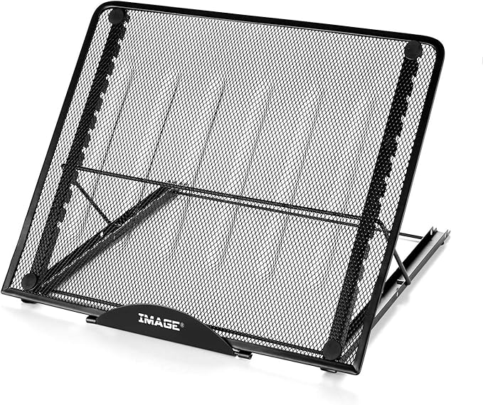IMAGE Laptop Stand, A3 Large Version Foldable Portable Ventilated Desktop Laptop Stand Holder, Adjustable 12 Angle Points Stand, Compatible with 10" ~ 17" Notebooks, LED Light Box Pad