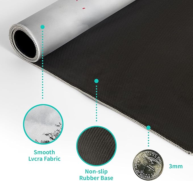 Watercolor Cherry Blossom Mouse Pad 31.5x11.8 Inch Full Desk Japanese Mousepad Large Non-Slip Rubber Base Waterproof Keyboard Mat with Stitched Edges for Gaming （Cherry Blossom Watercolor 1）