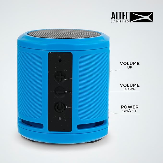 Altec Lansing HydraMicro - Waterproof Bluetooth Speaker, Lightweight & Portable Speaker for Travel & Outdoor Use, Royal Blue