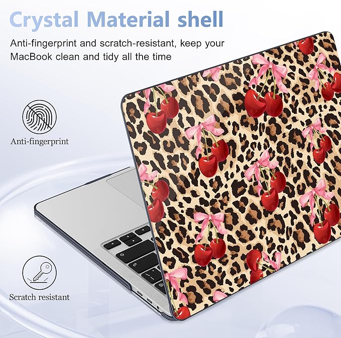 May Chen for MacBook Pro 16 inch A2141 2020 2019 Release, Screen Protector & Keyboard Cover Plastic Soft-Touch Case for MacBook Pro 16-inch with Touch Bar & Touch ID - Cherry and Cheetah