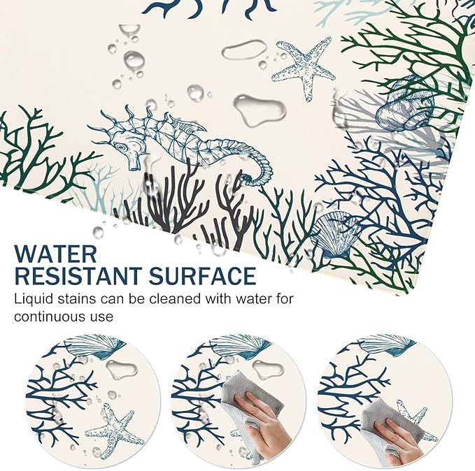 L-SPOUTTO Coral Desk Mat for Keyboard and Mouse,XXL Large Mouse Pad Non-Slip Keyboard Pad Waterproof Desktop Mat for Laptop Computer Work Game Home Office-Ocean Coral