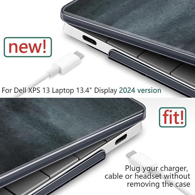 Batianda Case for Dell XPS 13 Laptop Copilot+ PC 13.4" Display 2024 Model Number 9345/9350, Creative Ultra-Slim Lightweight Scratch-Resistant Hard Shell with Professional Protection, Shark