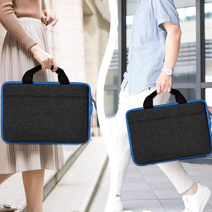 Hseok 13 14 inch Laptop Case Sleeve with Small Case,TSA Computer Handbag Compatible with MacBook Neo/Pro 14 M5/M4/M3/M2/M1,All Models 13.3" MacBook Air/Pro,XPS 13/14,Most 13-14 Notebooks,Black-Blue