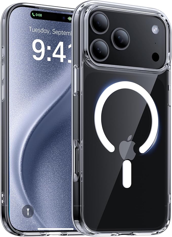 Magnetic for iPhone 17 Pro Case,[Anti-Slip][Compatible with MagSafe][Military Grade Drop Protection] Shockproof Protective Translucent Matte Phone Case for iPhone 17 Pro Case,Clear