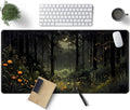 Dark Forest Desk Mat Mouse pad, Green Nature Deskmat XXL Large Extended Aesthetic Plant Mousepad Gaming Desk Pad, Big Laptop Computer Keyboard and Mouse Mat for Women Office Desk Decor 31.5x15.7 in