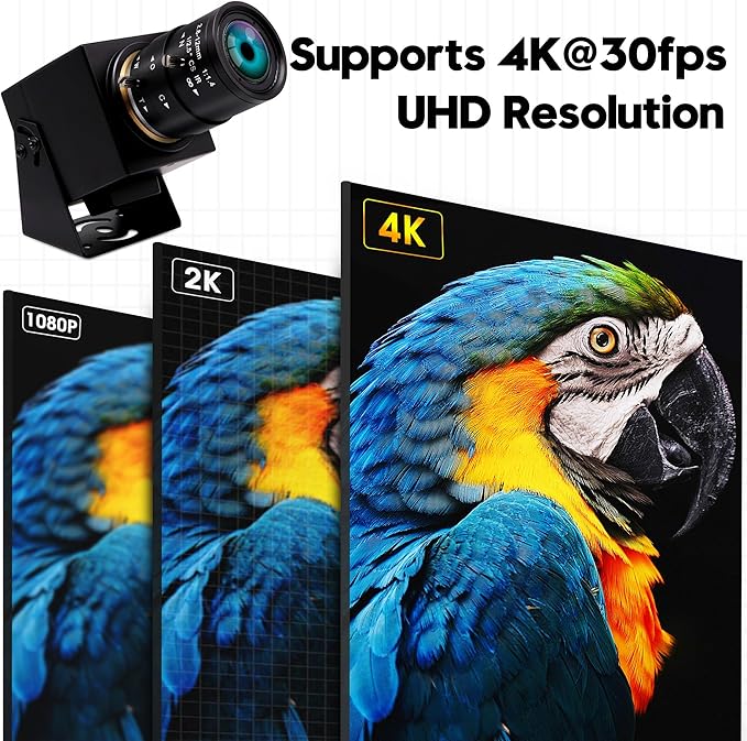 HDMI USB Camera 4K Webcam Simultaneous Output Video Conference Camera 4X Optical Zoom Lens Close up USB Computer Web Camers Plug and Play for Live Streaming Education Medical Teaching