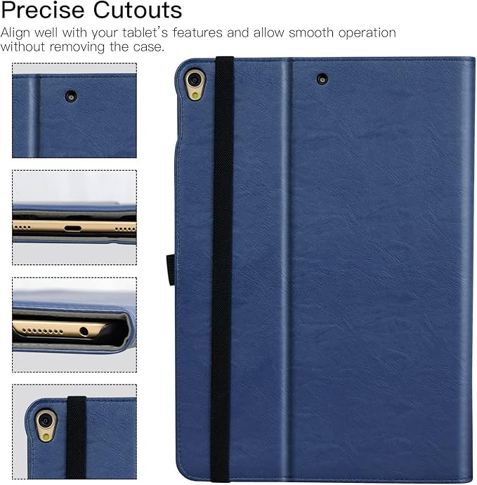 ZtotopCases for iPad Air 3rd Generation 2019/iPad Pro 10.5 Inch 2017, Premium PU Leather Business Folding Stand Folio Cover with Auto Wake/Sleep, Multiple Viewing Angles for iPad Air 3 Gen, Navy Blue