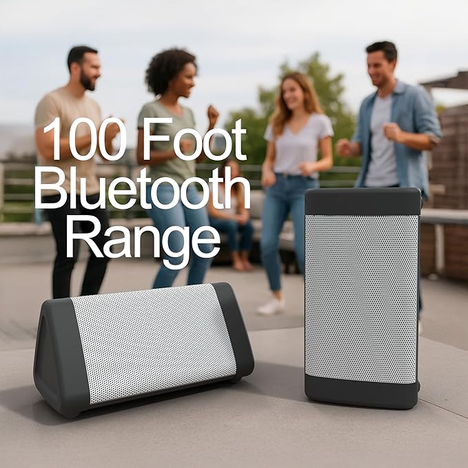 OontZ Angle 3 (4th Gen) – Portable Bluetooth Speaker, 12W Stereo Sound, 24 Hour Playtime, Rich Bass, 100 Foot Wireless Range, Waterproof, Home, Outdoor, Travel, Great Gift (White)