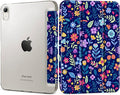 DONGKE for iPad mini 7 (A17 Pro) 2024 & iPad mini 6 2021 8.3 Inch, Slim Foldable Stand Hard PC Translucent Back Shell Smart Cover for iPad mini 7th/6th Generation [Auto Wake/Sleep] - Cute Floral