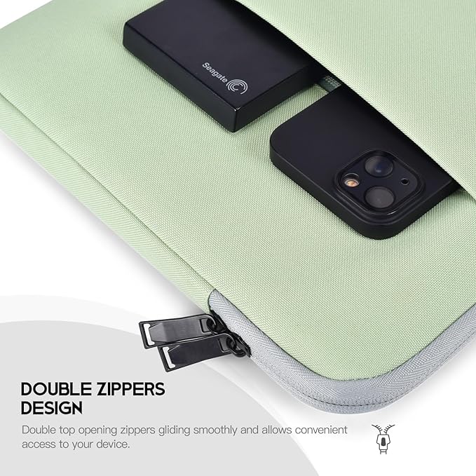 Laptop Sleeve Case 17 inch, Padded Shockproof Travel Carrying Bag for HP 17.3 inch Laptop, Pavilion 17, Envy 17 17t, Lenovo ideapad 17, Dell Inspiron 17 Water-Resistant Computer Cover -Green